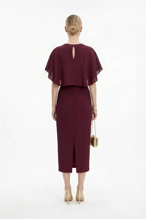 Magnolia Pleated Halter Midi Vestido - Reina Diaz