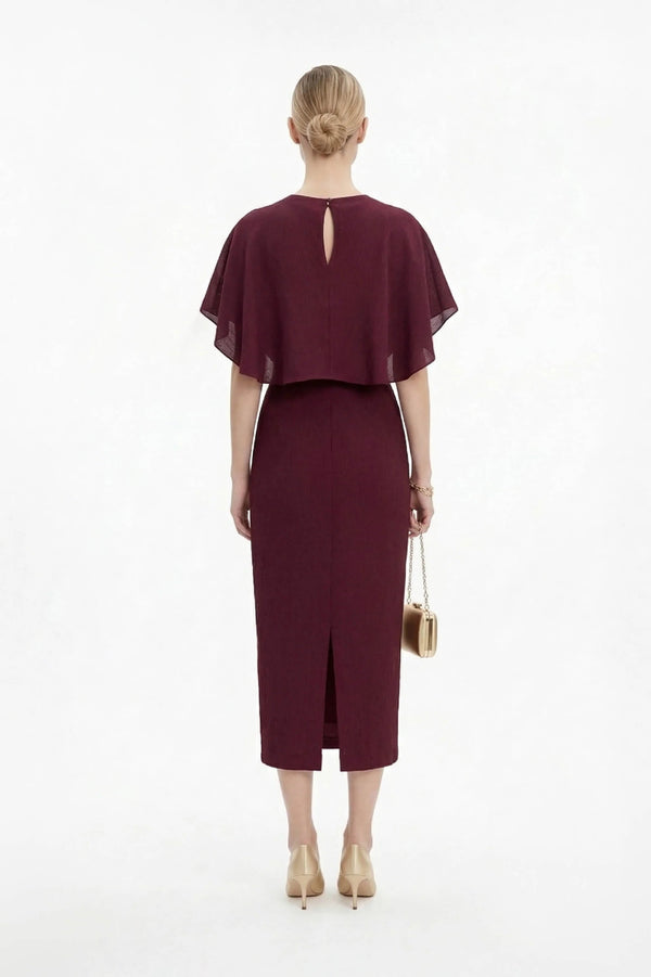 Magnolia Pleated Halter Midi Vestido - Reina Diaz