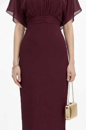 Magnolia Pleated Halter Midi Vestido - Reina Diaz