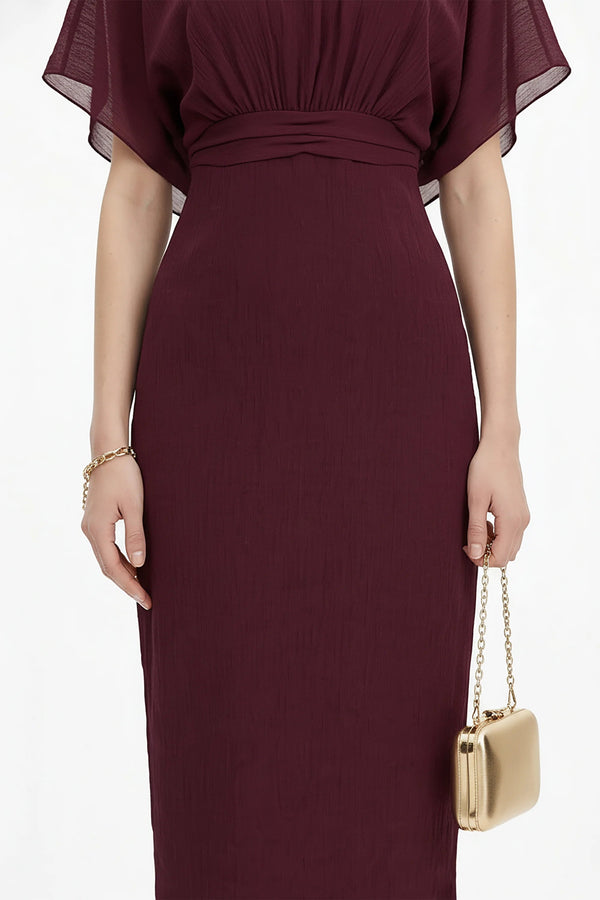 Magnolia Pleated Halter Midi Vestido - Reina Diaz