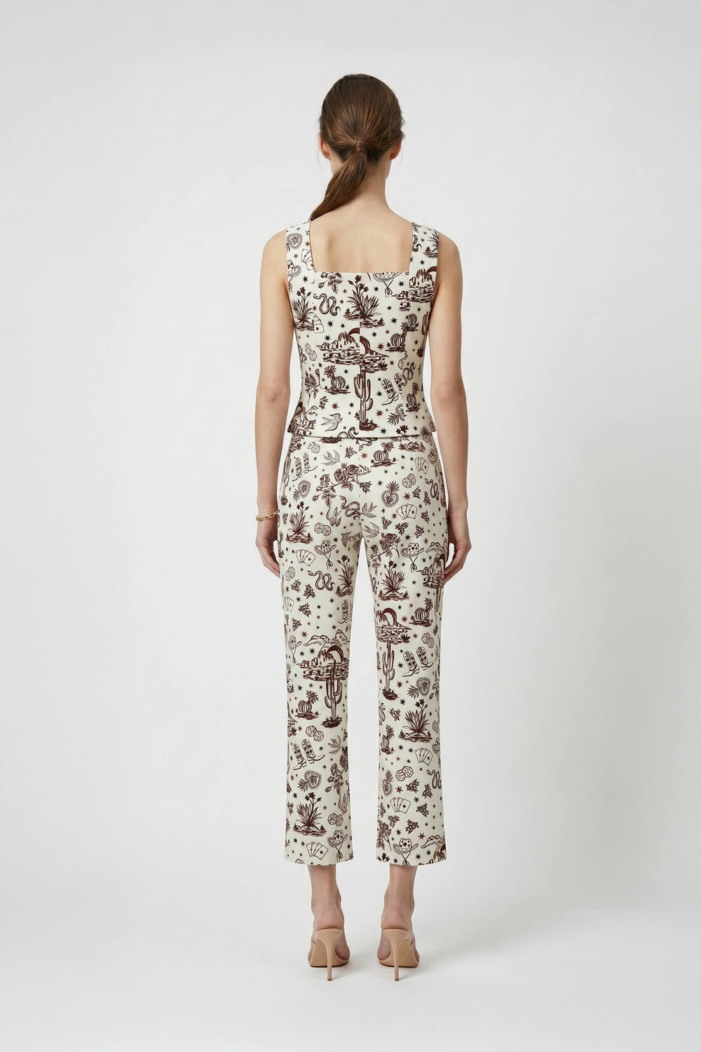 Magnolia - Print Tailored Cotton Pants - Reina Diaz
