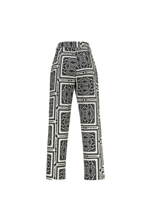 Magnolia -Print Tailored Cotton Pants 731089 AZU/EST - Reina Diaz