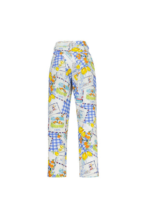 Magnolia -Print Tailored Cotton Pants 731089 AZU/EST - Reina Diaz