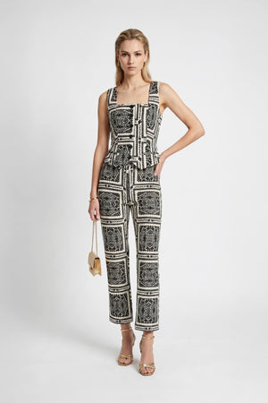 Magnolia - Print Tailored Cotton Pants - Reina Diaz
