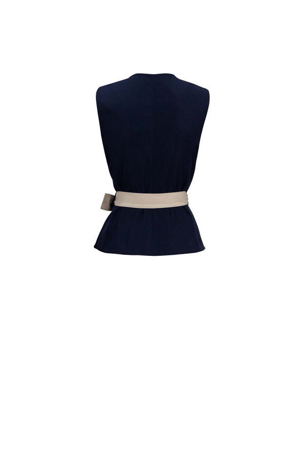 Malva Bi - Color Wrap Sleeveless Blazer - Reina Diaz