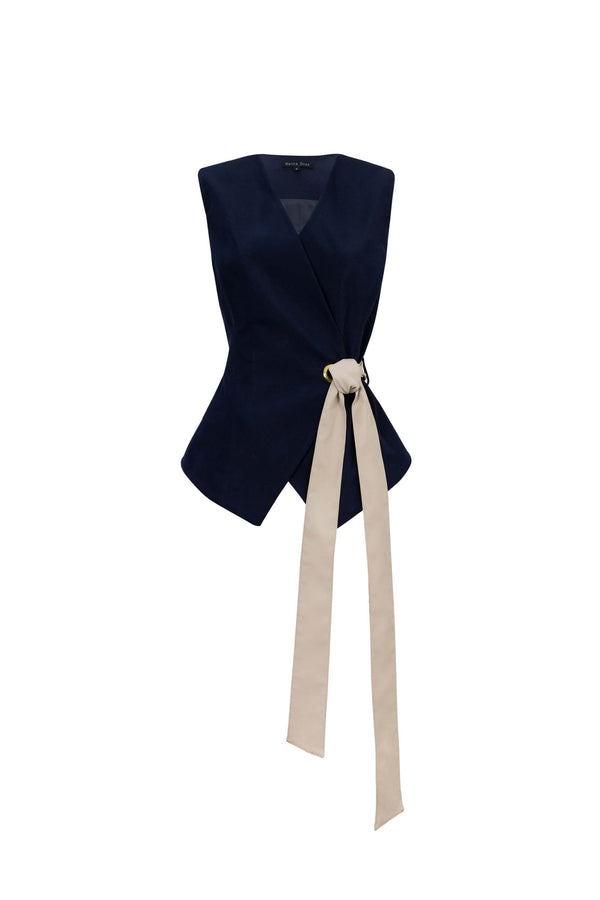 Malva Bi - Color Wrap Sleeveless Blazer - Reina Diaz