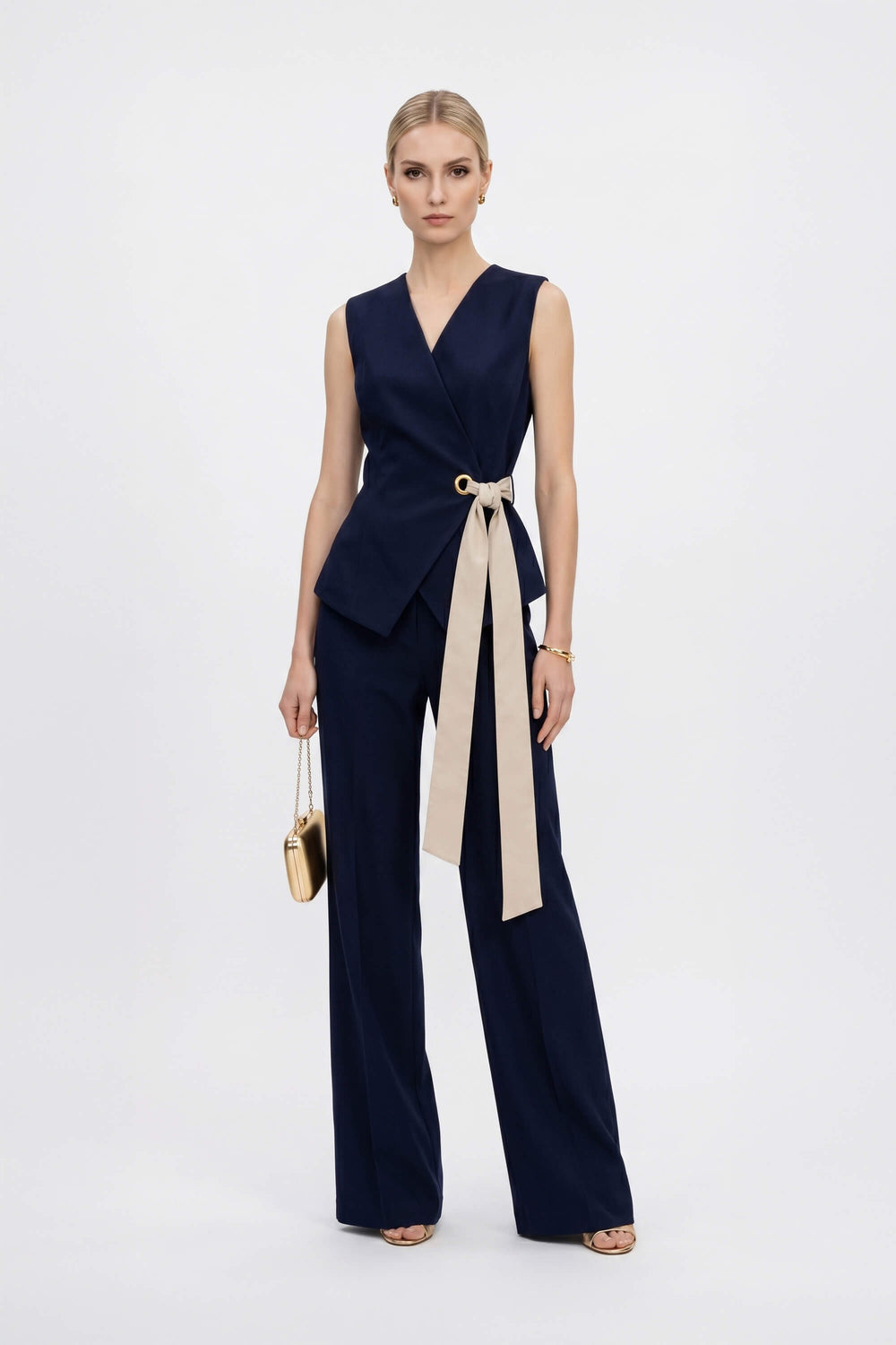 Malva Bi - Color Wrap Sleeveless Blazer - Reina Diaz
