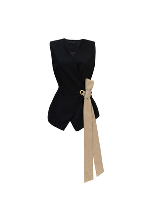 Malva Bi - Color Wrap Sleeveless Blazer - Reina Diaz
