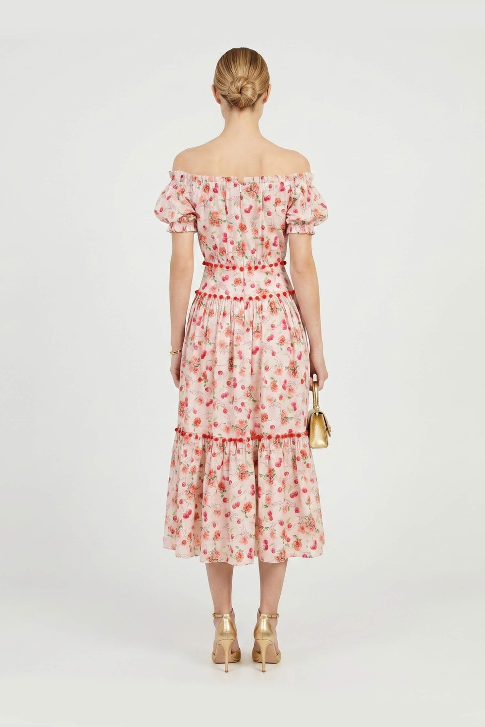 Mariana Pom - Pom Tiered Midi Vestido - Reina Diaz