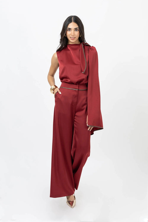 Marlee Satin Wide Pantalón - Reina Diaz