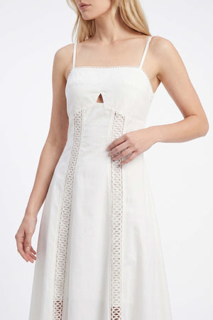 Martina Cutout Lace-Trim Midi Vestido 526233 HUE - Reina Diaz