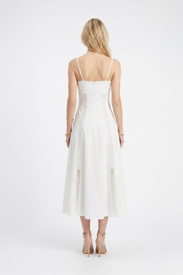 Martina Cutout Lace-Trim Midi Vestido 526233 HUE - Reina Diaz