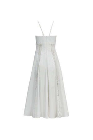 Martina Cutout Lace-Trim Midi Vestido 526233 HUE - Reina Diaz
