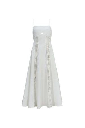 Martina Cutout Lace-Trim Midi Vestido 526233 HUE - Reina Diaz