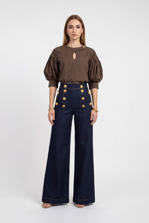 Martina High-Waist Sailor Wide-Leg Pantalón 731104 IND - Reina Diaz