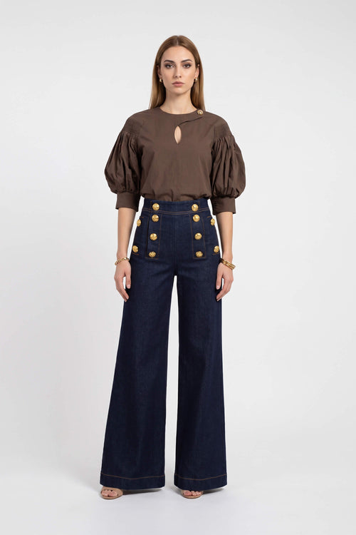 Martina High-Waist Sailor Wide-Leg Pantalón 731104 IND - Reina Diaz