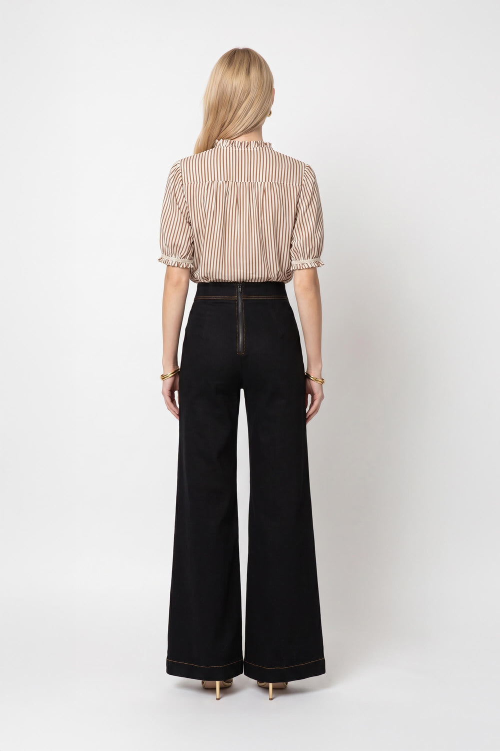 Martina High-Waist Sailor Wide-Leg Pantalón 731104 NEG - Reina Diaz