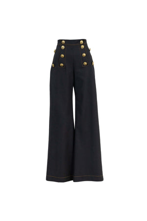 Martina High-Waist Sailor Wide-Leg Pantalón 731104 NEG - Reina Diaz