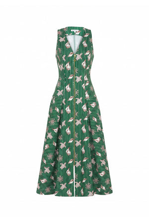 Martina Polka Dot Zipper Midi Vestido 526297 VER - Reina Diaz