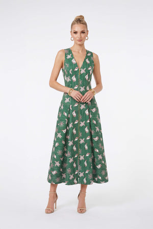 Martina Polka Dot Zipper Midi Vestido 526297 VER - Reina Diaz