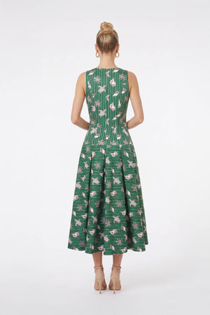 Martina Polka Dot Zipper Midi Vestido 526297 VER - Reina Diaz