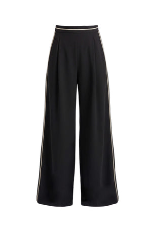 Martina Side-Piped High-Waist Wide-Leg Pantalón 532165 NEG - Reina Diaz