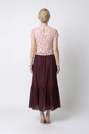 Martina Tiered Elastic-Waist Maxi Falda 740933 PAS - Reina Diaz