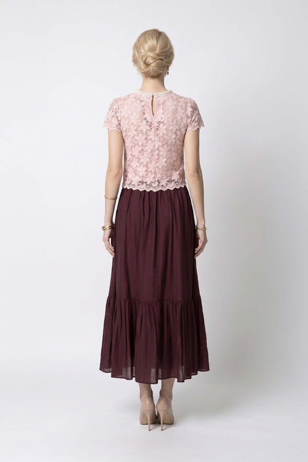 Martina Tiered Elastic-Waist Maxi Falda 740933 PAS - Reina Diaz