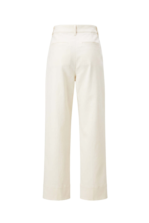 Mia Gold-Button Cropped Straight Pantalón 731177 HUE - Reina Diaz