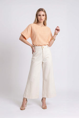 Mia Striped Short Sleeve Blusa 752970 NAR - Reina Diaz