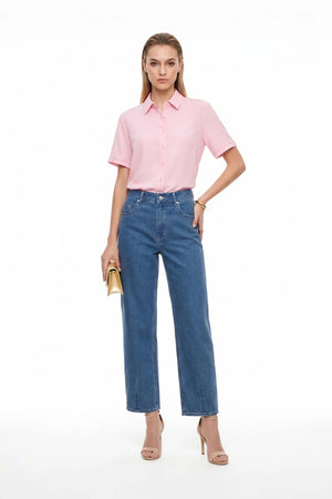 Milán Scalloped Sleeve Tech Blusa - Reina Diaz