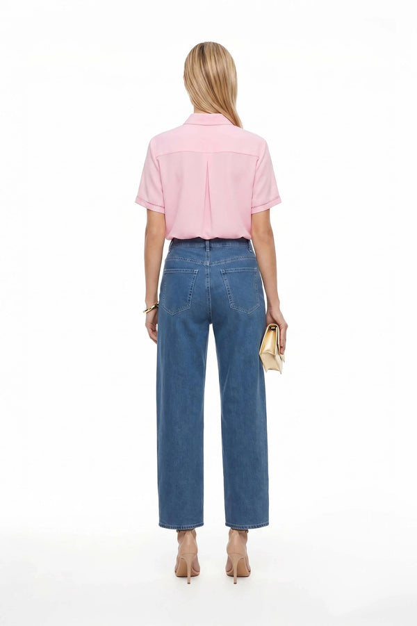 Milán Scalloped Sleeve Tech Blusa - Reina Diaz
