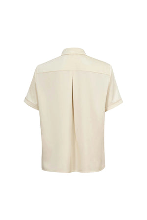 Milán Scalloped Sleeve Tech Blusa - Reina Diaz