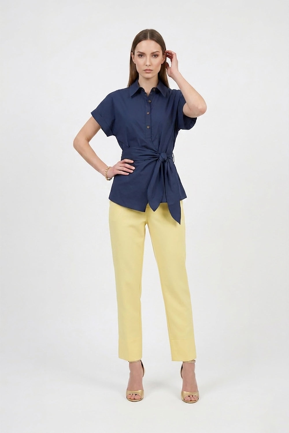 Miranda High - Waisted Tailored Straight - Leg Pants - Reina Diaz