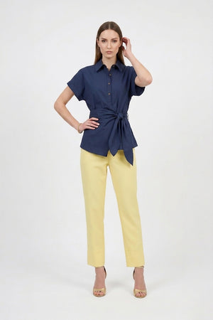Miranda High - Waisted Tailored Straight - Leg Pants - Reina Diaz