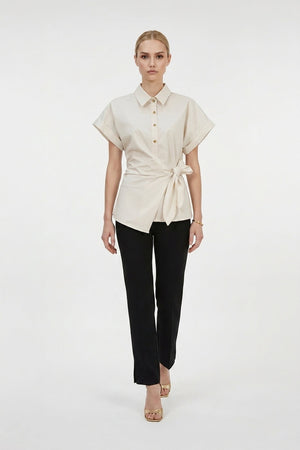 Miranda High - Waisted Tailored Straight - Leg Pants - Reina Diaz