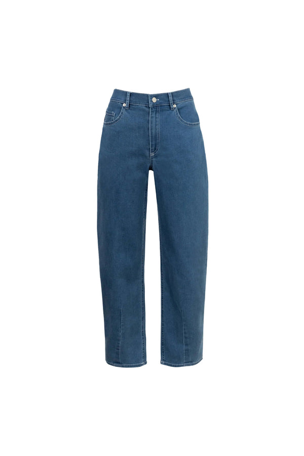 Munich Contrast - Stitch Denim Barrel Leg Pants - Reina Diaz