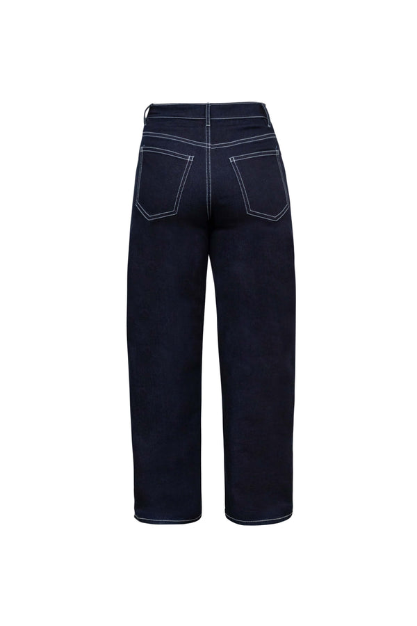 Munich Contrast - Stitch Denim Barrel Leg Pants - Reina Diaz