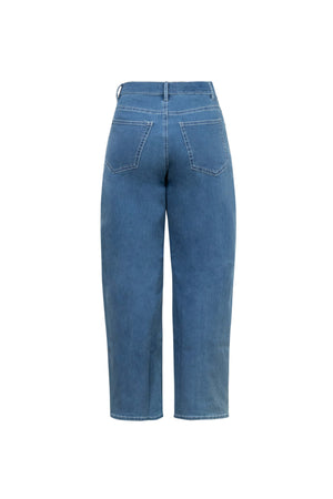 Munich Contrast - Stitch Denim Barrel Leg Pants - Reina Diaz