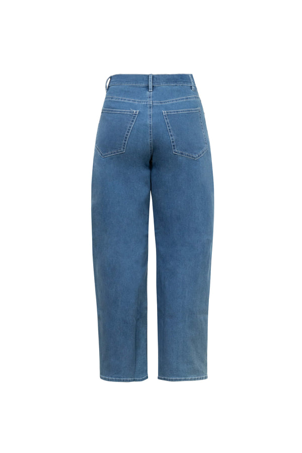 Munich Contrast - Stitch Denim Barrel Leg Pants - Reina Diaz