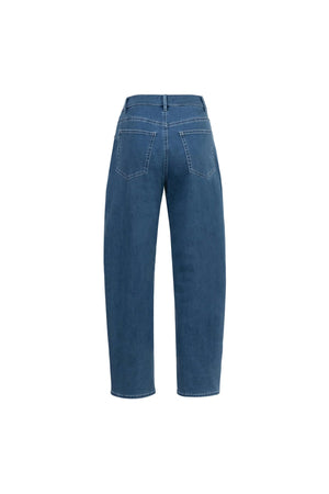 Munich Contrast - Stitch Denim Barrel Leg Pants - Reina Diaz