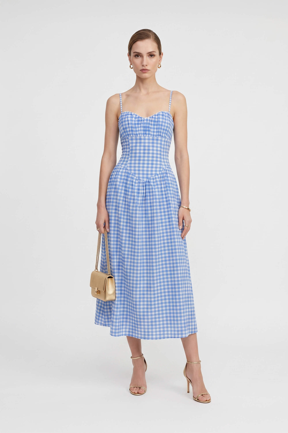 Nadia Strapless Ruffle-Overlay Maxi Vestido 723170 - Reina Diaz
