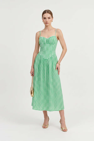 Nadia Strapless Ruffle-Overlay Maxi Vestido 723170 - Reina Diaz