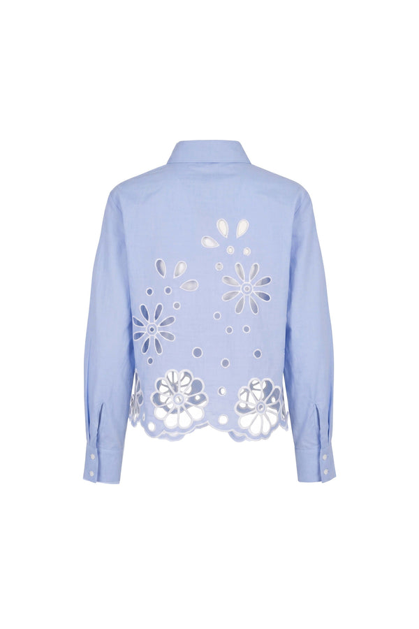 Nicoletta Eyelet Cutout Shirt Blusa 753034 AZU - Reina Diaz