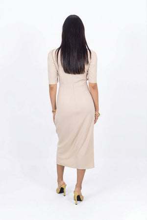 Noemi Drape Midi Vestido - Reina Diaz