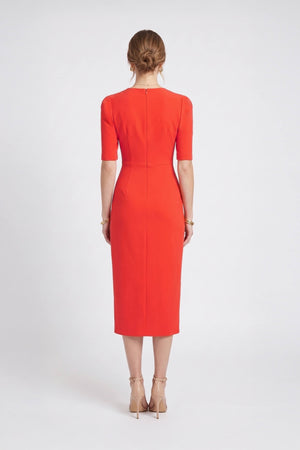 Noemi Drape Midi Vestido 525997 NEG/CAC/TOM - Reina Diaz