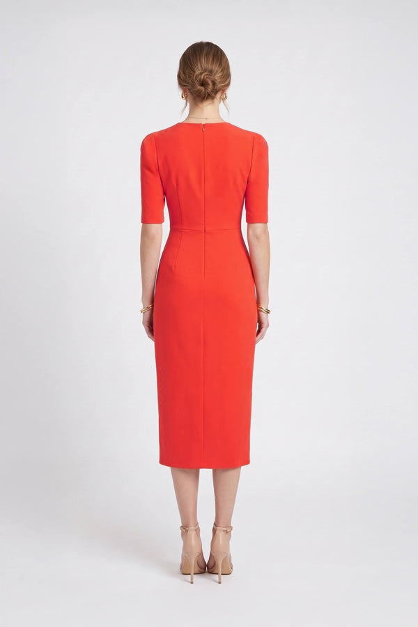 Noemi Drape Midi Vestido 525997 NEG/CAC/TOM - Reina Diaz