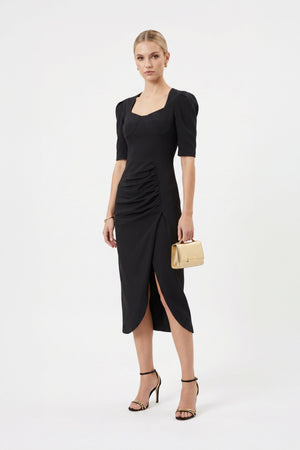 Noemi Drape Midi Vestido - Reina Diaz