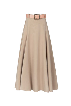 Nora Belted A-Line Light-Blue Midi Falda 740995 KAK - Reina Diaz