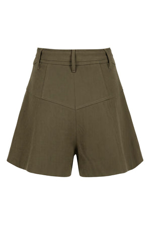 Nora Belted High-Waist Shorts 731152 OLI - Reina Diaz